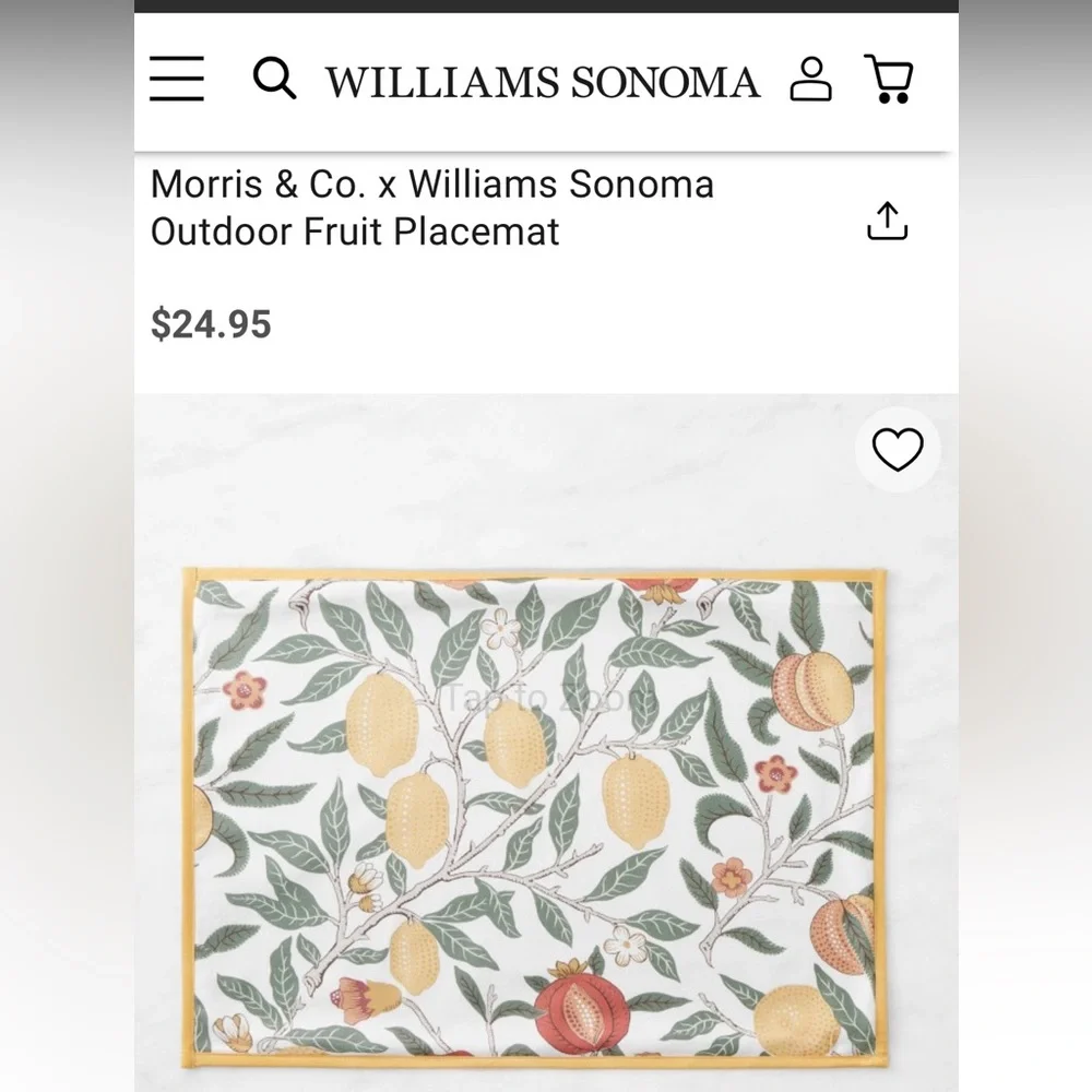 Morris & Co. x Williams Sonoma Outdoor Fruit Placemat